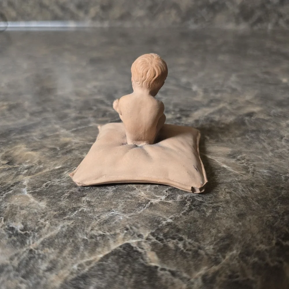 Antique P Ipsen Copenhagen Denmark Terracotta Child Figurine #443 Eneret 1800s
